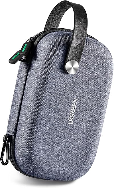UGREEN Grey Travel Cable Organiser Bag Small Hard Case for Charger Adapter