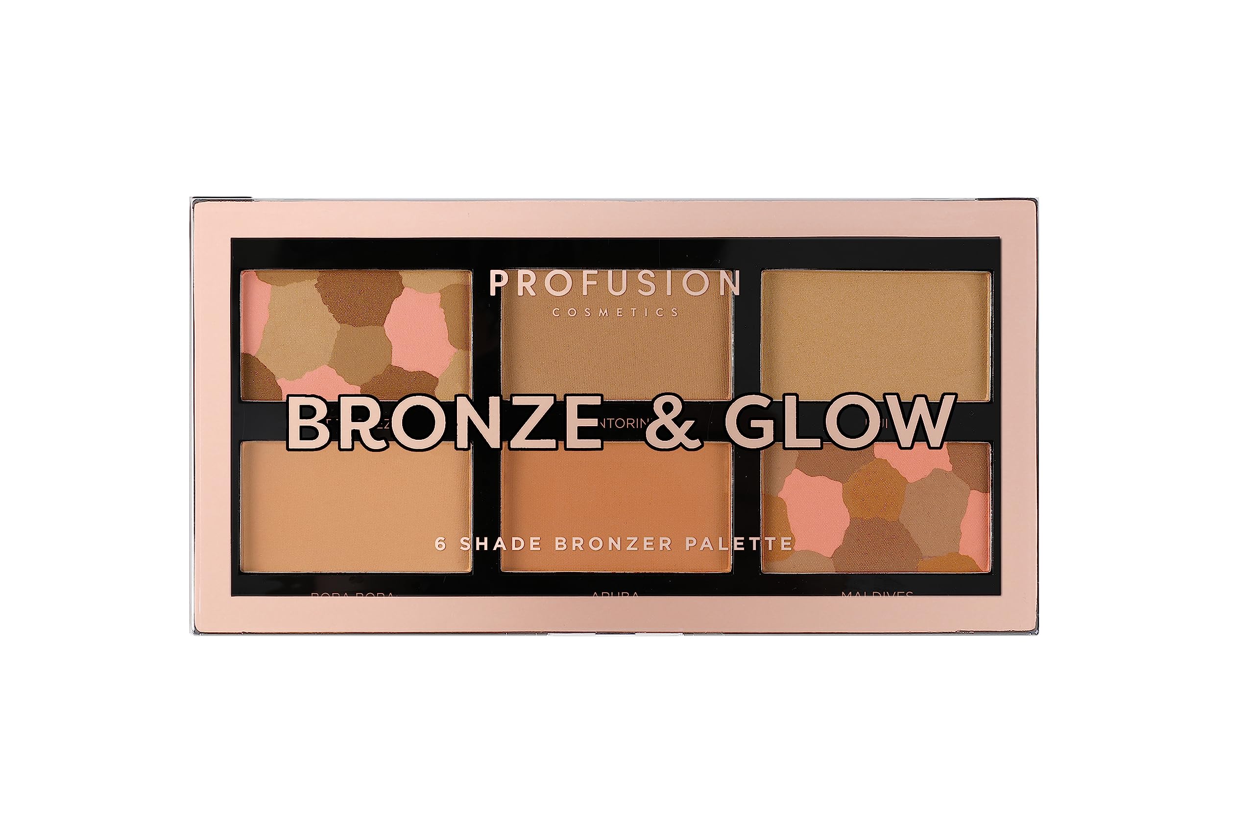 Profusion Cosmetics Bronze and Glow, 6 Shade Bronzer Palette for Mesmerizing Look, Achieve Natural Glow with Long Lasting and Full Coverage Bronzer, Ideal for Sun Kissed Look