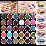Eyeshadow&Nail Glitter LuckyFine 30Pcs/Set Colors Mixed Glitter Loose Powder Eyeshadow Eye Shadow Cosmetics Salon Random Color App 2.51.5cm(DH) for Gift