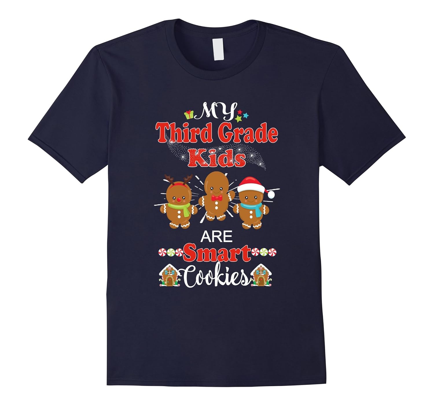 Third Grade Teacher Christmas Shirt- Smart Cookies-ANZ