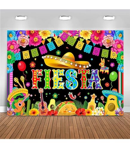 Mexican Fiesta Backdrop 10x8ft Cinco De Mayo Summer Luau Photo Background For Photography Theme Party Decorations Portrait Photoshoot Studio Photo Booth Props