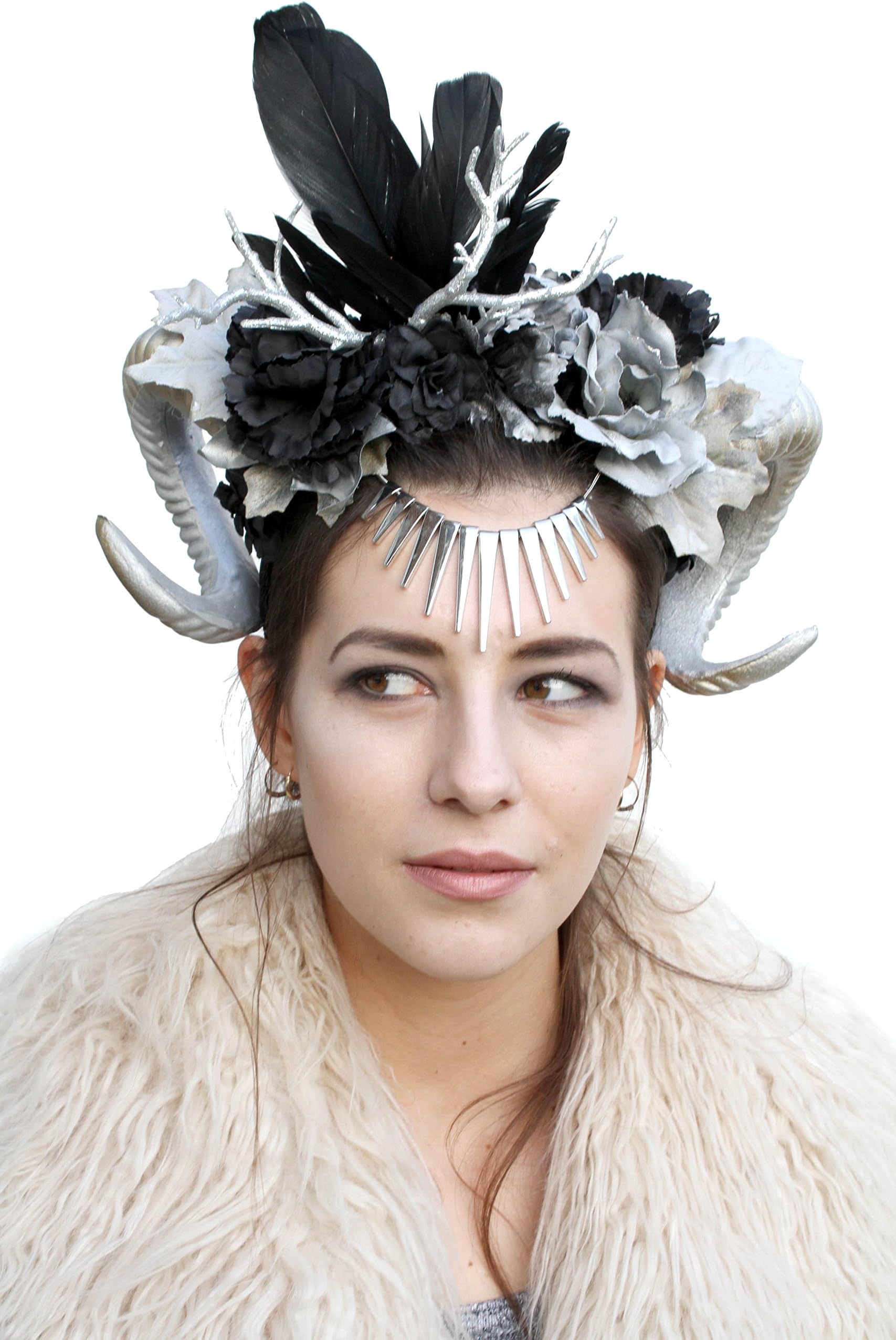 Ice Queen Festive Fairy Rams Horn Headband Crown