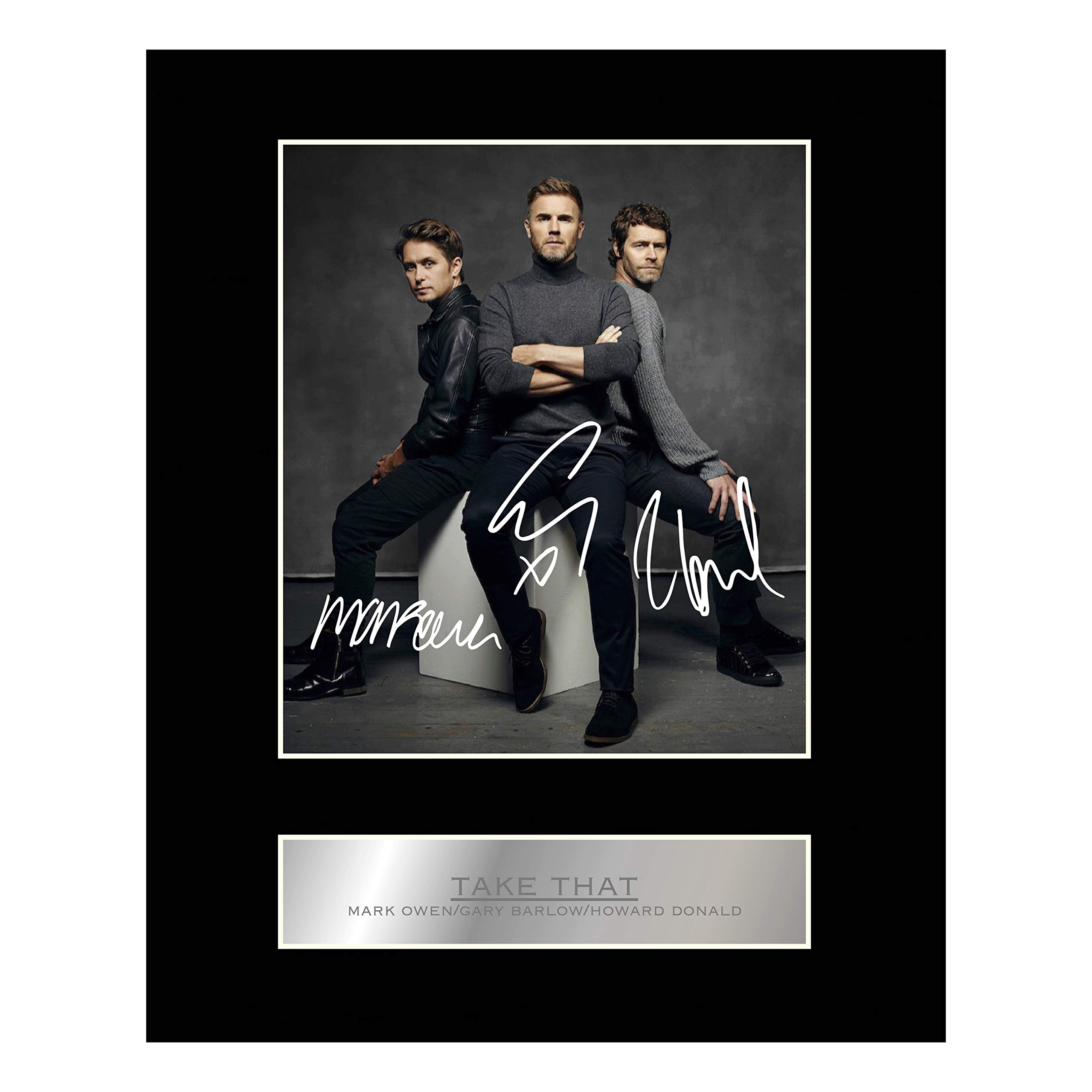Gary Barlow, Howard Donald and Mark Owen Signed Mounted Photo Display Take That #1 Autographed Gift Picture Print