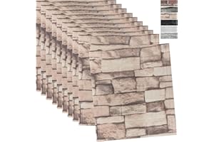 WAPANE 3D Brick Peel and Stick Wallpaper, 3D Wall Panels Self Adhesive, Removable Wallpaper Waterproof PE Foam Paintable,for Bedroom/Living Room/Kitchen and Home Decoration (10 Pack, Brick)
