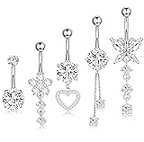 Leocuci Surgical Stainless Steel Dangle Belly