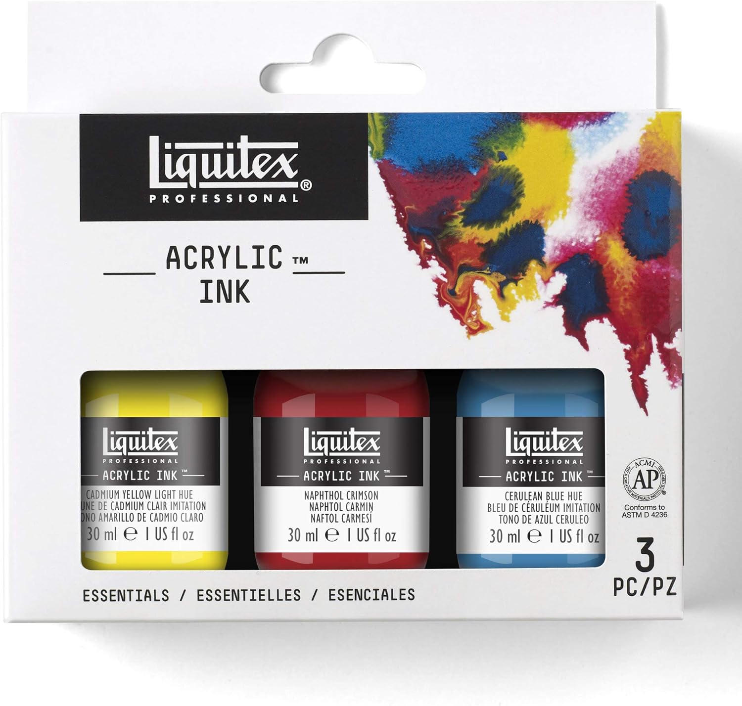 Liquitex Professional Acrylic Ink, Set of 3 x 30 Essential Colours, Essential Set, 30 ml (Pack of 3)