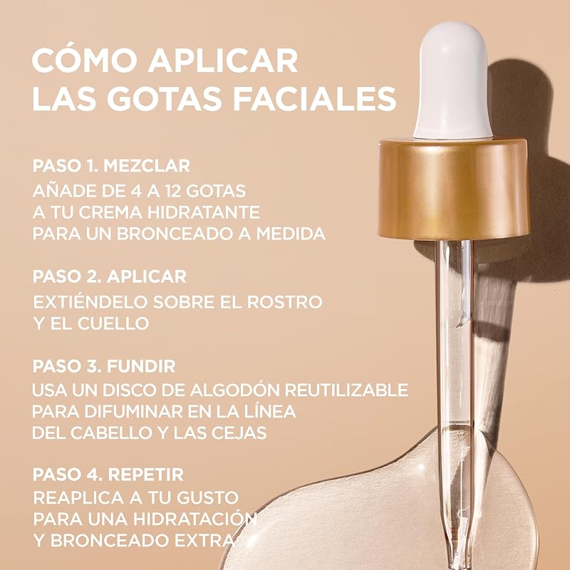 Garnier delial natural bronzer gotas faciais autobronzeadoras com ácido hialurônico e água de coco, 30 ml