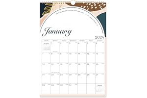 Urneeds 2024 Calendar - Wall Calendar 2024, from January to December 2024, 12" x 17.5", Vertical Monthly Calendar 2024 with Julian Date, 2024 Calendar 12 Month Perfect for School, Office, Home