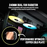 Corsair H100 RGB Liquid CPU Cooler 240mm AIO SP120 RGB ELITE Fans ARGB view 3