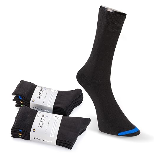 SOXON Business Socken - 8er Pack - Aus gekämmter Seidenstraßenbaumwolle! - Mit praktischer Sortierhilfe durch Farbkontraste
