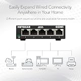 NETGEAR GS305 5 Port Gigabit Ethernet Switch Plug and Play Silent Desktop view 2