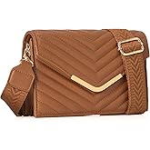 MOJISOLO Women's Crossbody Bag - Vegan Leather Quilted Shoulder Purse,Evening Handbag with 2 Straps