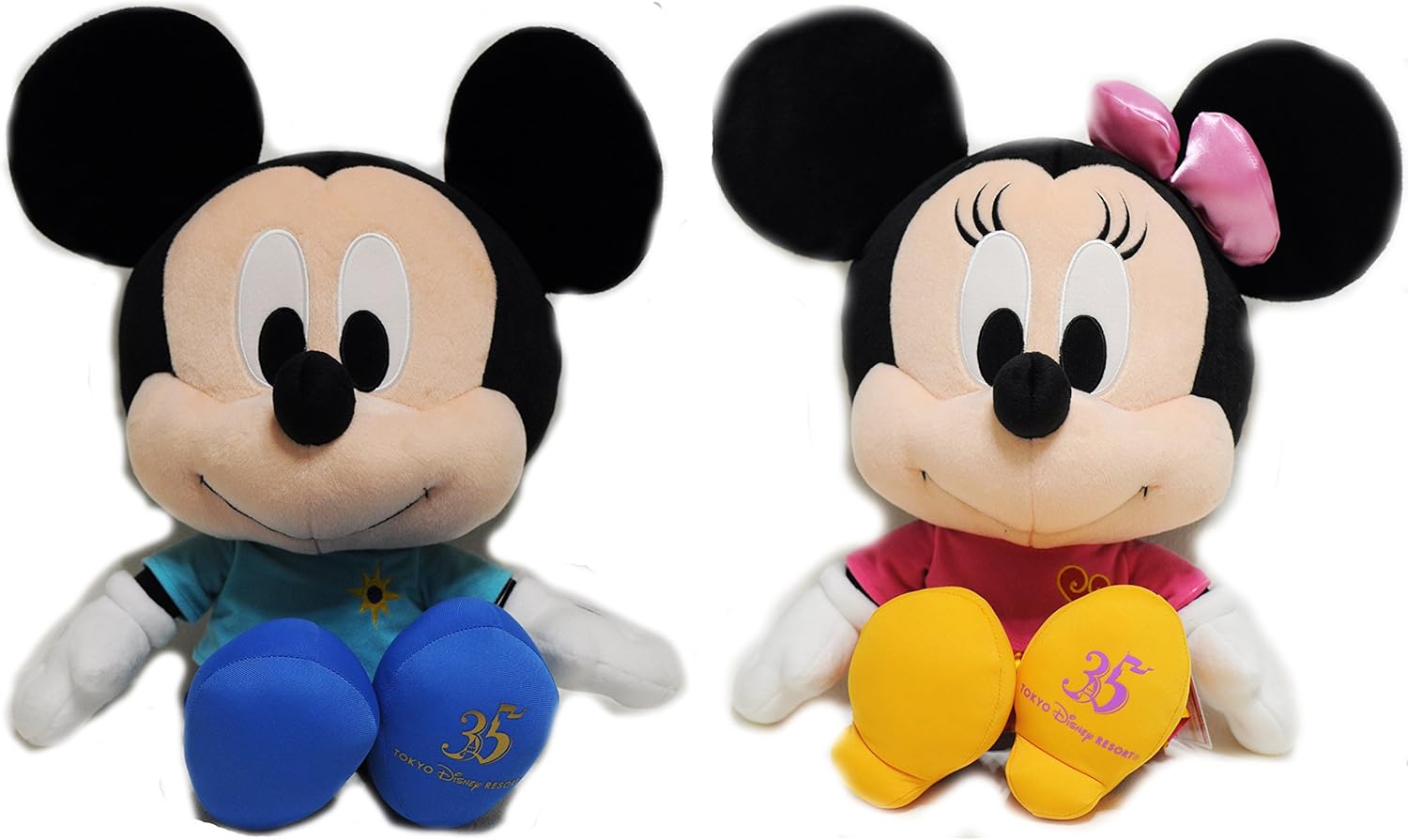 ディズニー ジャングルカーニバル 35周年 ミッキー ミニー ぬいぐるみ ペア 簡易ラッピング付き 東京ディズニーランド限定 ぬいぐるみ おもちゃ Amazon