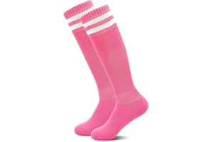 Tphon Kids Girls Soccer Socks Toddler Youth Football Socks Knee High Softball Socks for 3-13 Years Tube Socks