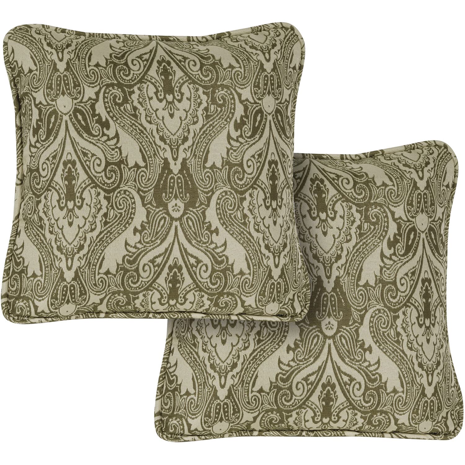 Photo 1 of Hanover Medallion Indoor Throw, Set of 2, Decorative and Weather Resistant Meadow Green Cushions for Outdoor Furniture and Patio Sets with Premium Quick-Drying Fabric, 2 Pillows, 2 Count