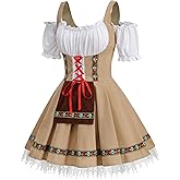 HAPNBCELE Oktoberfest Costume for Womens, German Dirndl Dress One-Shoulder Traditional Bavarian Carnival Halloween Outfits