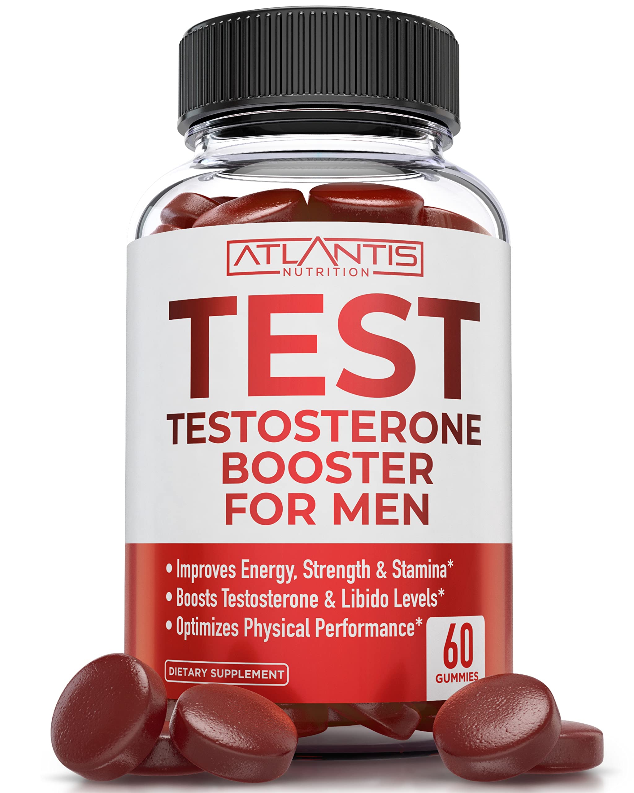 Atlantis Nutrition Testosterone Booster 60 Gummies + Sugar-Free Keto ACV Gummies 60