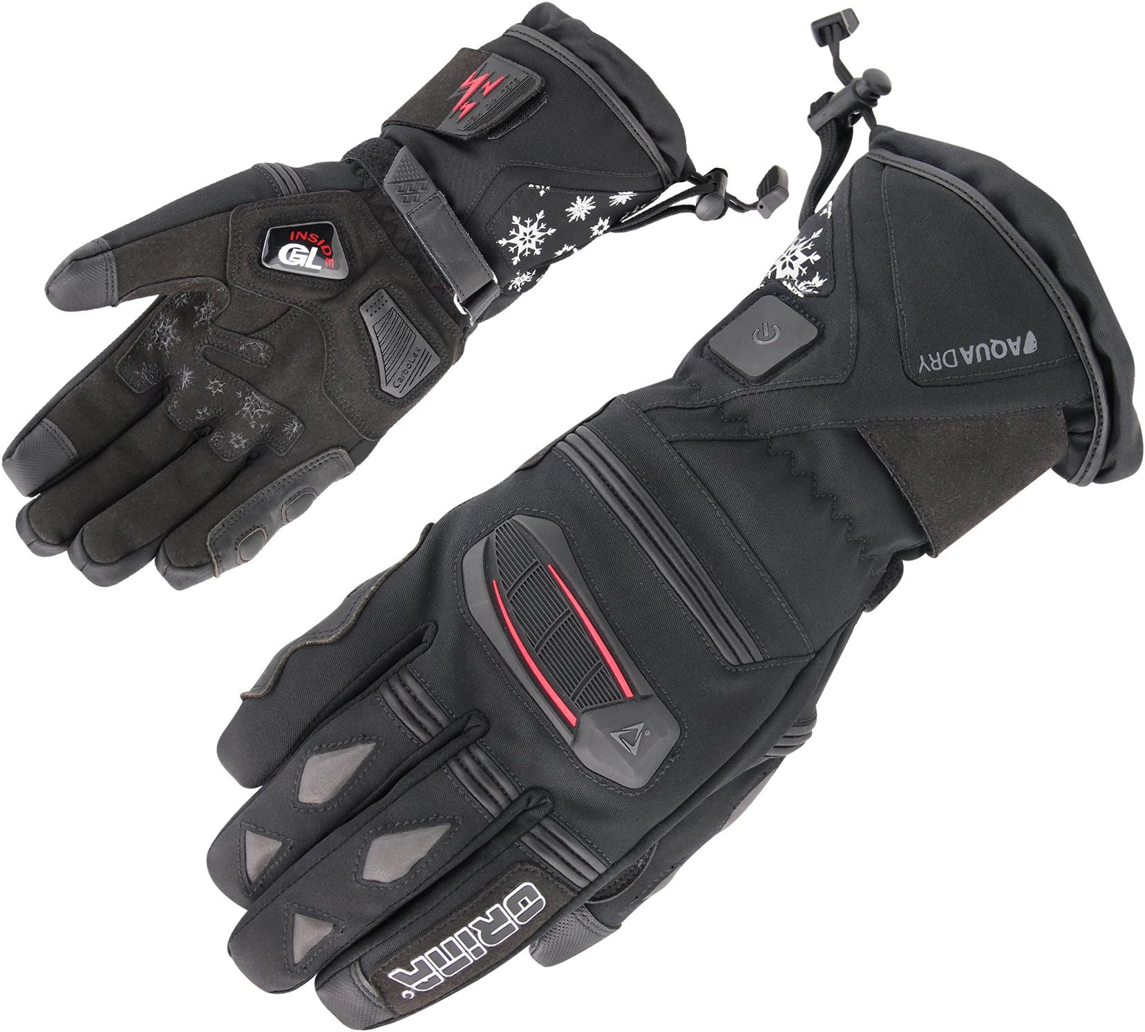 Orina Heated Women's Leather Winter Motorcycle Gloves Gloves with Heating and Battery Pack