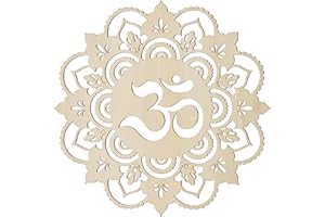 FOURTH LEVEL MANUFACTURING Fourth Level MFG 12" Om, Sacred Geometry Wood Wall Art, Zen Home Decor for Yoga/Meditation Room, Spiritual Gift for Baptism, Wedding, Housewarming
