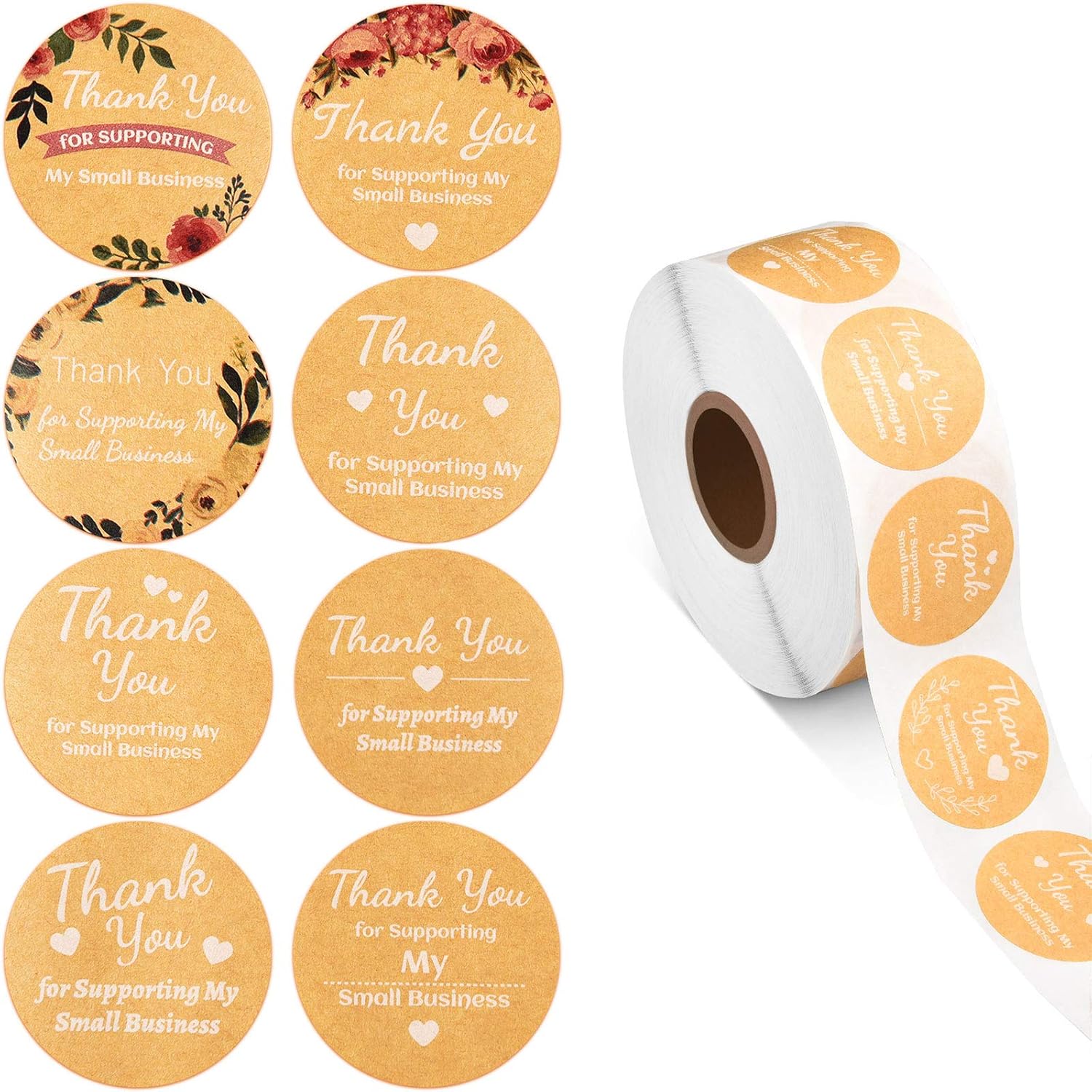 1000 Pieces Thank You for Supporting My Business Stickers Round Circle ...