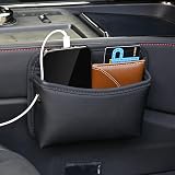 Qirc PU Leather Car Side Pocket Organizer Universal Phone Holder Black view 6