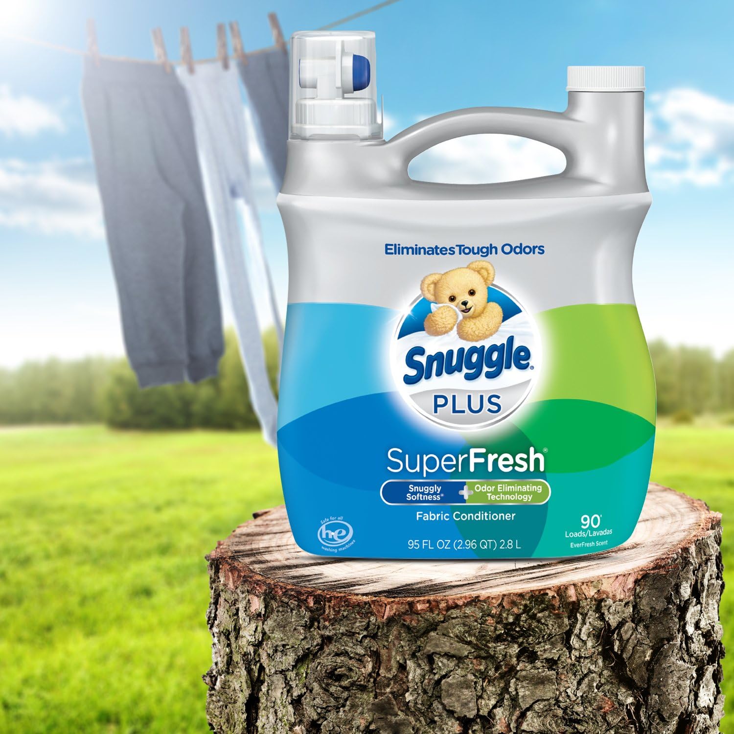 Snuggle Plus Super Fresh Liquid Fabric Softener with Odor Eliminating Technology, 31.7 Fluid Ounces (Packaging May Vary): Health & Personal Care