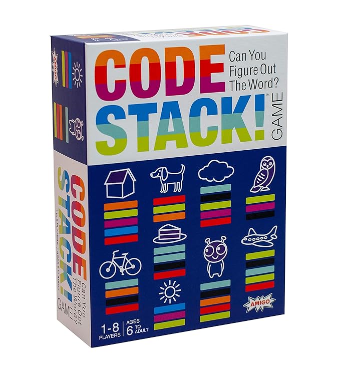 Code Stack!-Crack The Code Family Word Game with 4 Games in 1 Forup to 8 Players