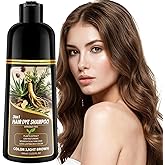 Hynqor Light Brown Hair Dye Shampoo, 100% Gray Coverage Color Shampoo for Women Men, Natural Herbal Ingredients Semi-Permanent Hair Dye
