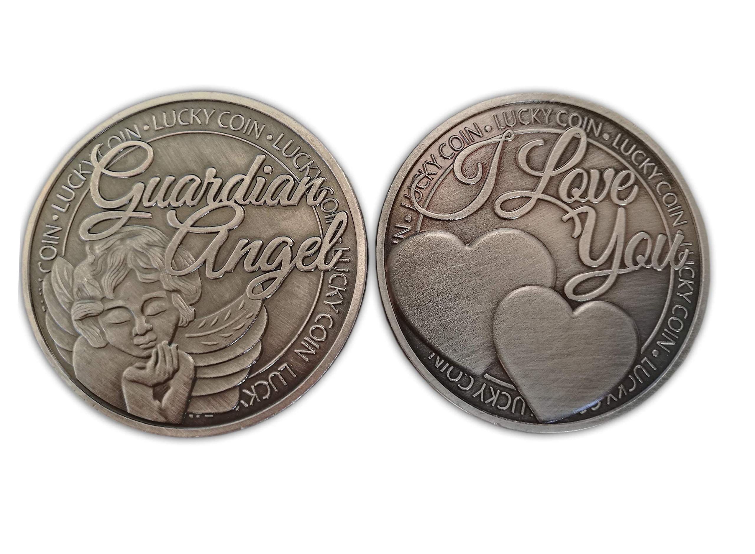 Eillwin Love and Guardian Angel Two Lucky Coins in Set for Luck and Protection