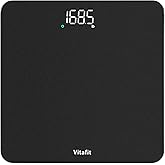 Vitafit Scale for Body Weight, High Accuracy 0.1lb by Our Professional Factory Since 2001, Digital Weight Scale LED and Step On, 3*AAA Batteries Included, 400lb/182kg, Spray Silver Black