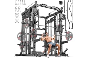 XGSW XINGESIWR Smith Machine with Cable Crossover System, Multi-Function Power Cage Squat Rack for Home Gym, Power Rack and Packages Weight Sets.
