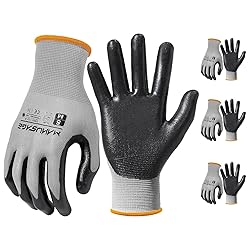 MANUSAGE Safety Work Gloves, Nitrile Work Gloves