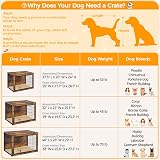 Yaheetech Dog Crate Furniture End Table 80.5x55.5x64 cm Rustic Brown view 4