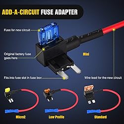 Nilight 12 Pack 12V Car Add-a-Circuit Fuse Tap