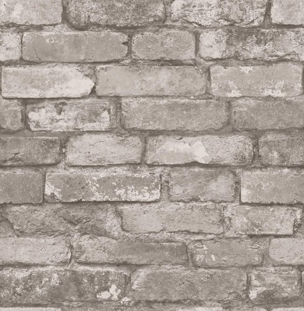 Brewster FD31286 Rustic Brick Wallpaper, Grey, 20.5 x 393.7 cm - Image 4