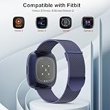 Higgs Strap for Fitbit Versa 3/4 Sense 2 Stainless Steel Mesh Band Blue view 5