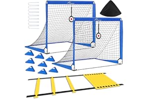 Eazy2hD Kids Soccer Goals for Backyard, 2 Pack 4’x 3’Portable Soccer Net for Backyard with Agility Ladder, Pop Up Toddler Soccer Goal Training Equipment Gifts for Kids and Youth