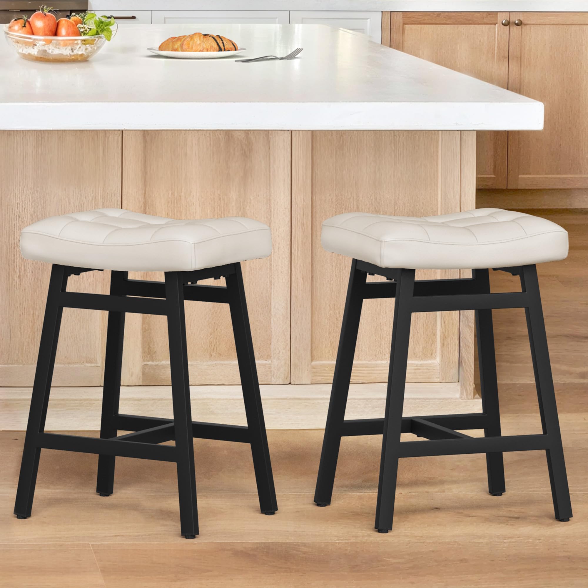 LUE BONA Counter Height Bar Stools Set of