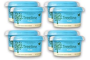 TREELINE TREENUT CHEESE Treeline Cheese - Tangy Cashew Cream Cheese - Vegan Cheese Made with Plant-Based Ingredients (Plain, 8 oz, 8-Pack)