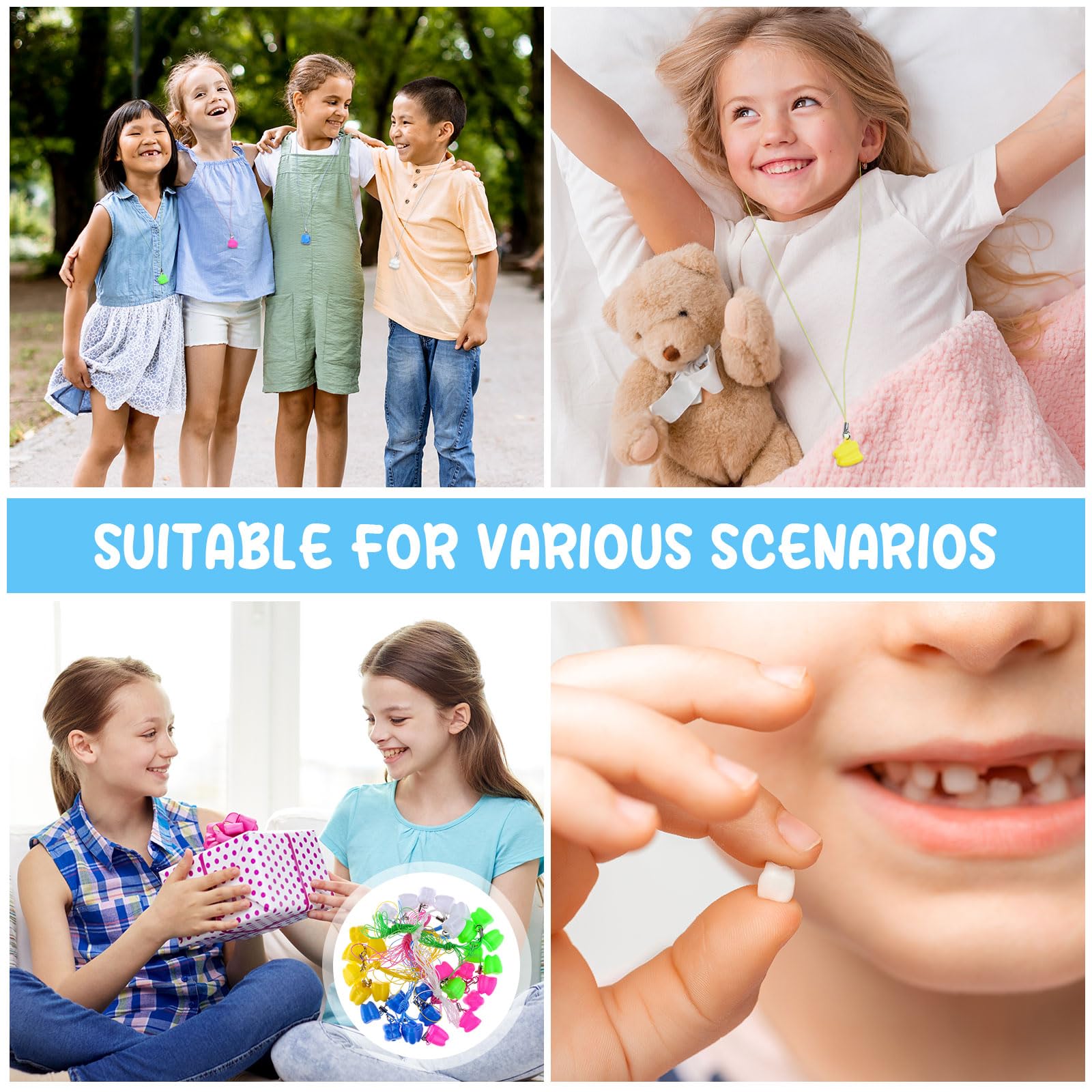 150-Piece Tooth Saver Necklaces, Little Box for Lost Teeth, Milk Teeth Storage Cases for Children, Tooth Fairy Bag, School Classroom Party Supply