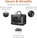 Amazon Basics 4-Doors Portable Soft-Sided Folding Travel Crate Grey L 91 cm view 2