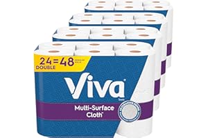 Viva Multi-Surface Cloth Paper Towels, 24 Double Rolls, 110 Sheets Per Roll (4 Packs of 6)