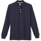 French Toast Mens Long Sleeve Cotton Blend Pique Polo Shirt
