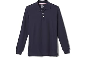 French Toast Boys Pique Polo School Uniform Shirt with Long Sleeves for Boys and Girls