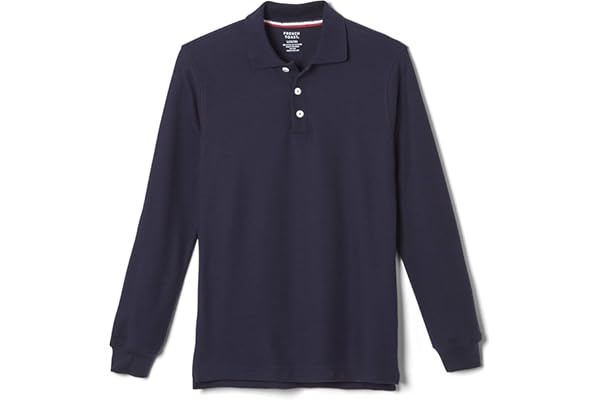 French Toast Boys Long Sleeve Pique Polo Uniform ShirtPolo Shirt