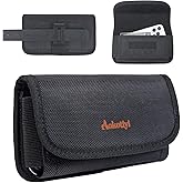 Aokotiyi Cell Phone Holster for Large Compatible with iPhone 17/16/15/14/13/12 Pro Max & Plus Models with ID Card Slot,Nylon Cell Phone Belt Holder Case with Clip,Durable Daily Waist Pouch.