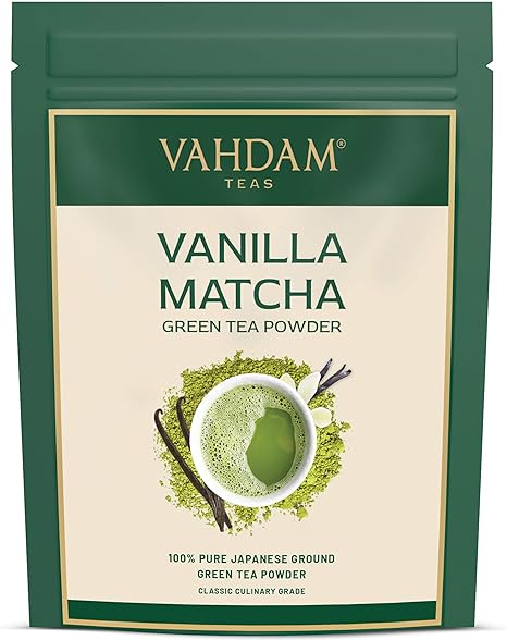 Vahdam Te Verde Alla Vaniglia Matcha 50 Tazze 100 G Polvere Di Te Matcha 100 Di Origine Giapponese Anti Ossidanti 137x Te Verde Per Perdita Di Peso E Disintossicazione Quotidiana