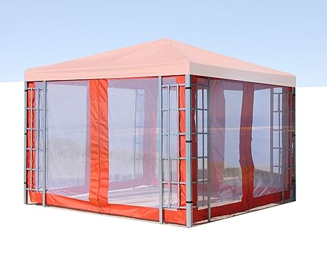 QUICK STAR 4 Seitenteile mit Moskitonetz für Rank Pavillon 3x3m Seitenwand Terra