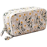 OZAOZ Big Capacity Pencil Case Pen Pouch Corduroy Pencil Bag Multiple Pockets Sturdy Zipper Cute School Supplies Pen Bag Organizer For Girls Kids (C Embroidered flowers)