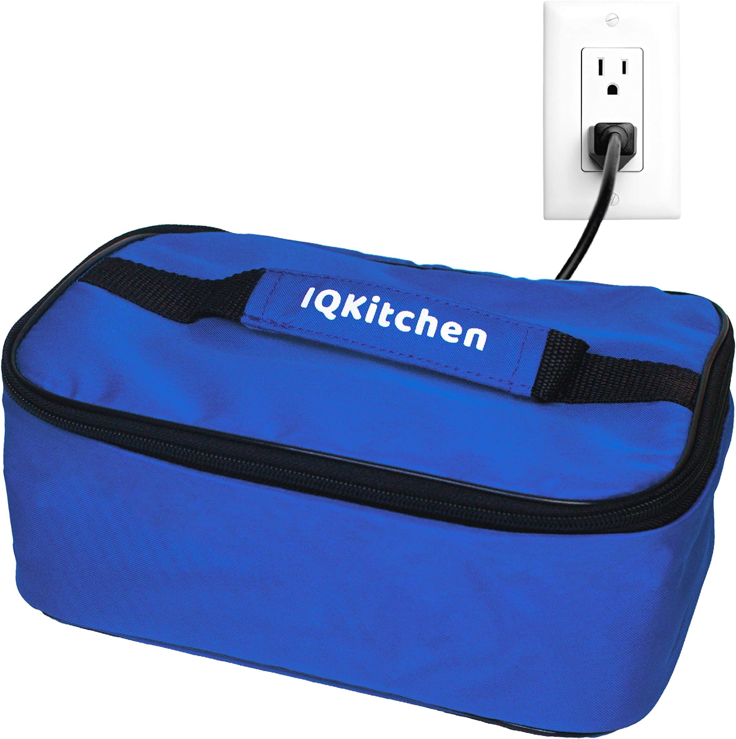 IQ Kitchen Personal Portable Mini Oven Electric Bento Insulated Lunch Box Food Warmer Hot Meals (Blue)
